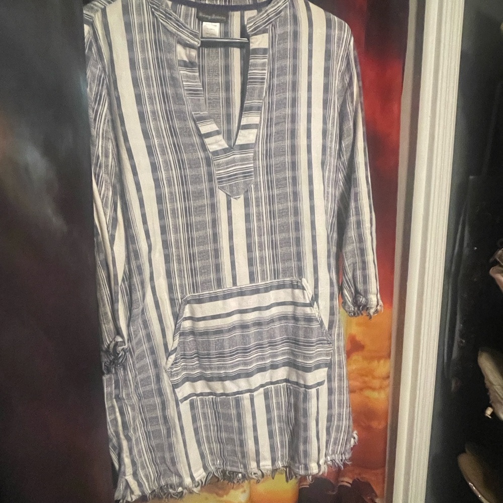 Striped Blue and White Women's Top